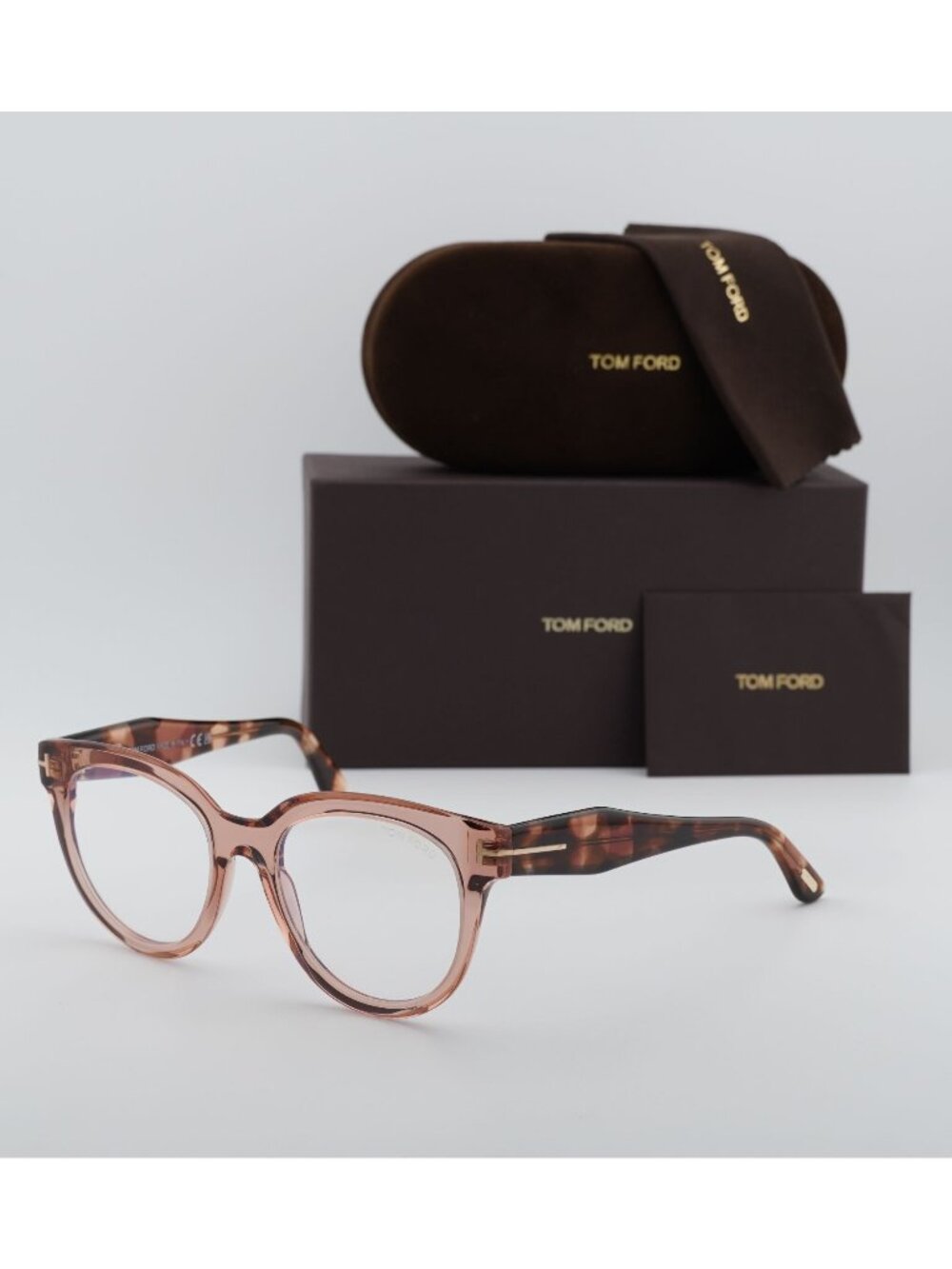 Tom Ford FT5987-B 072 Oval Eyeglasses 52mm - Pink / Blue Light Block